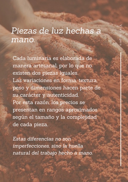 Piezas de luz hechas a mano